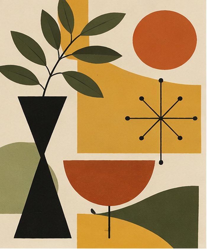 Mid-century modern art style