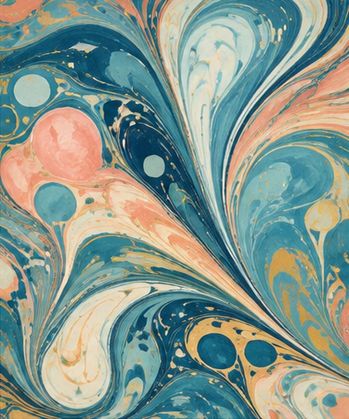 Paper marbling art style