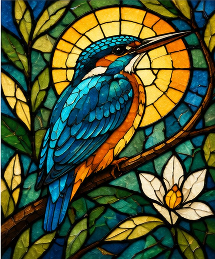 Stained glass art style