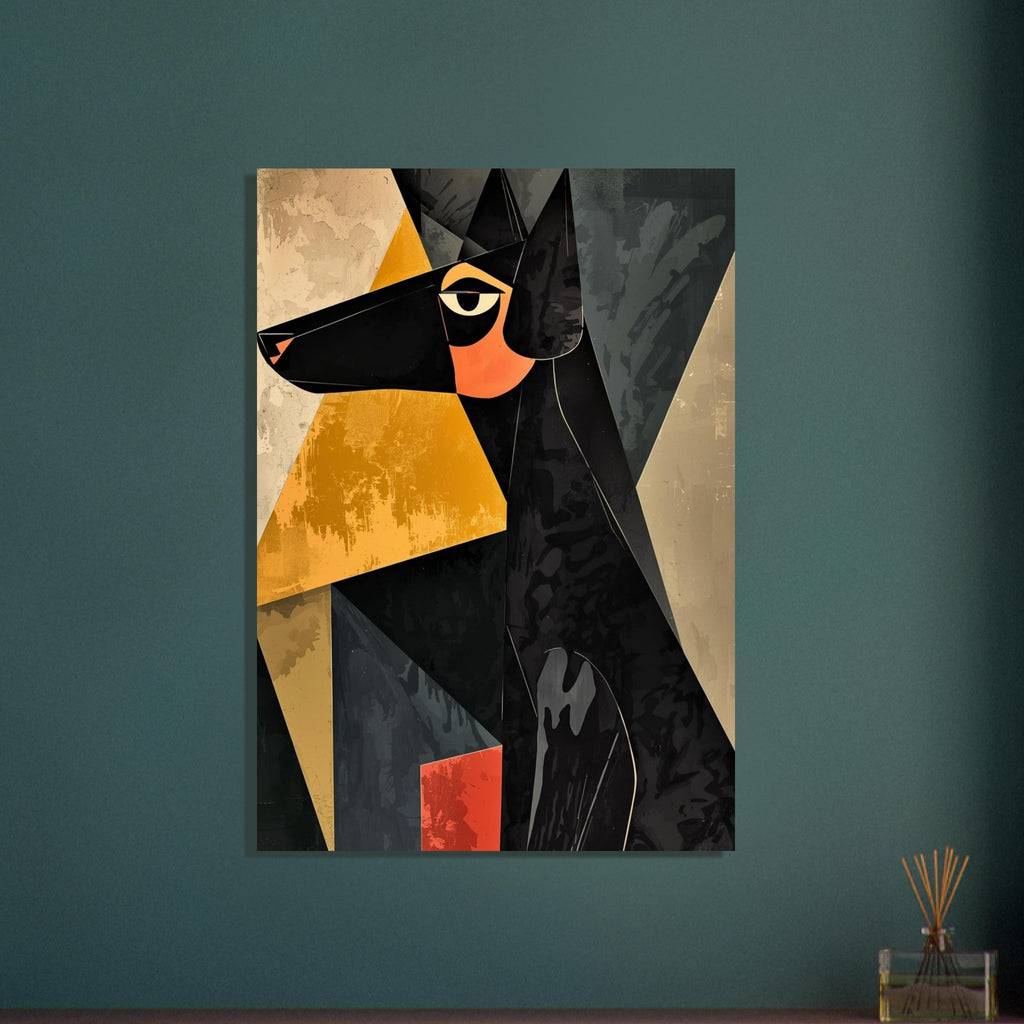 dog art print for the living room, soft painterly artwork on matte paper
