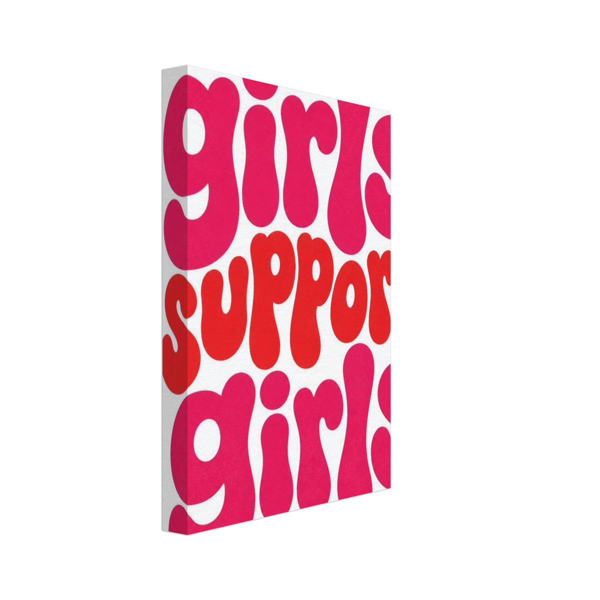 Girls Support Girls Retro Typography Poster – Canvas