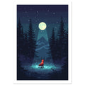 fox art print for the nursery, soft painterly artwork on matte paper