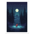 fox art print for the nursery, soft painterly artwork on matte paper