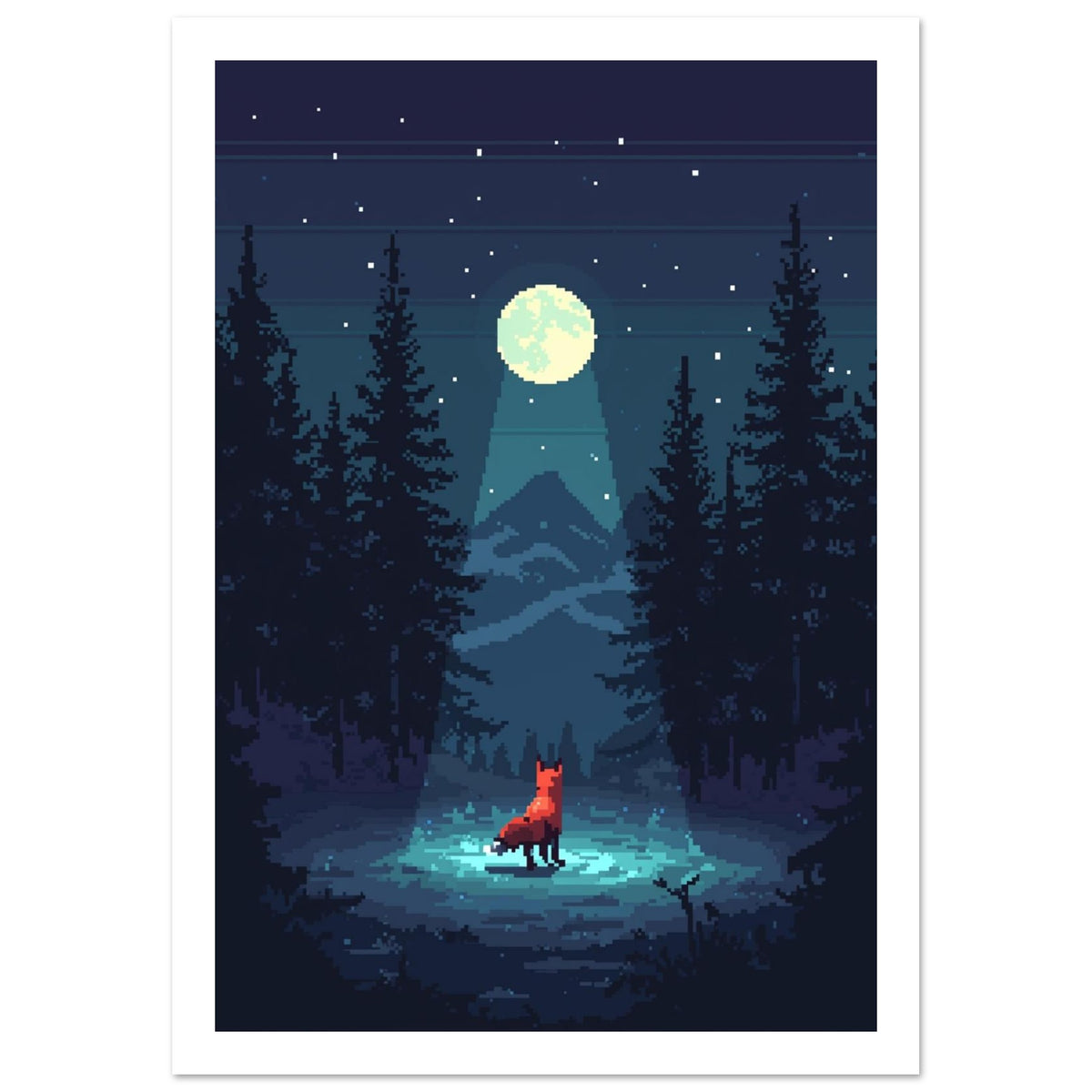 fox art print for the nursery, soft painterly artwork on matte paper