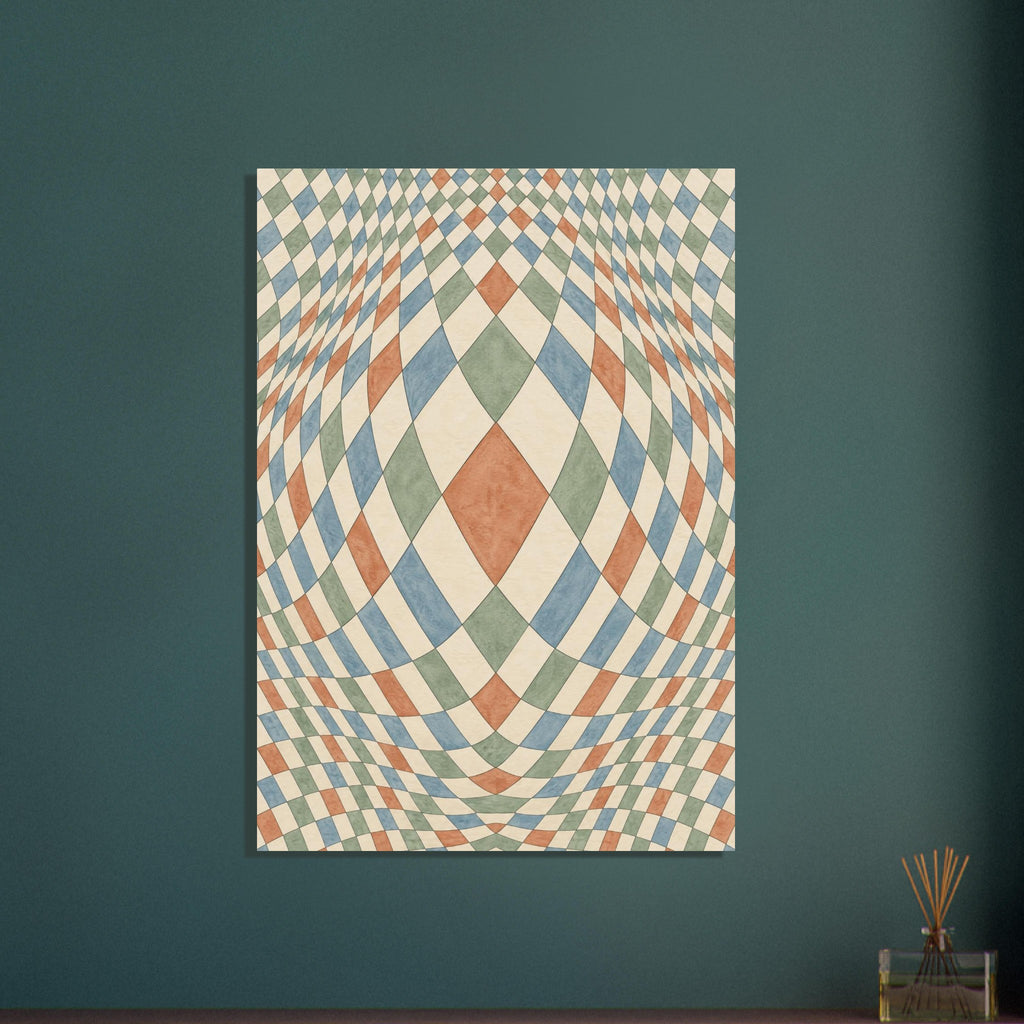 Harlequin Diamond Geometric – geometric wall art print by Printavelle – close-up