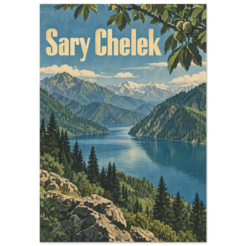 Sary Chelek Lake Vintage Travel Poster