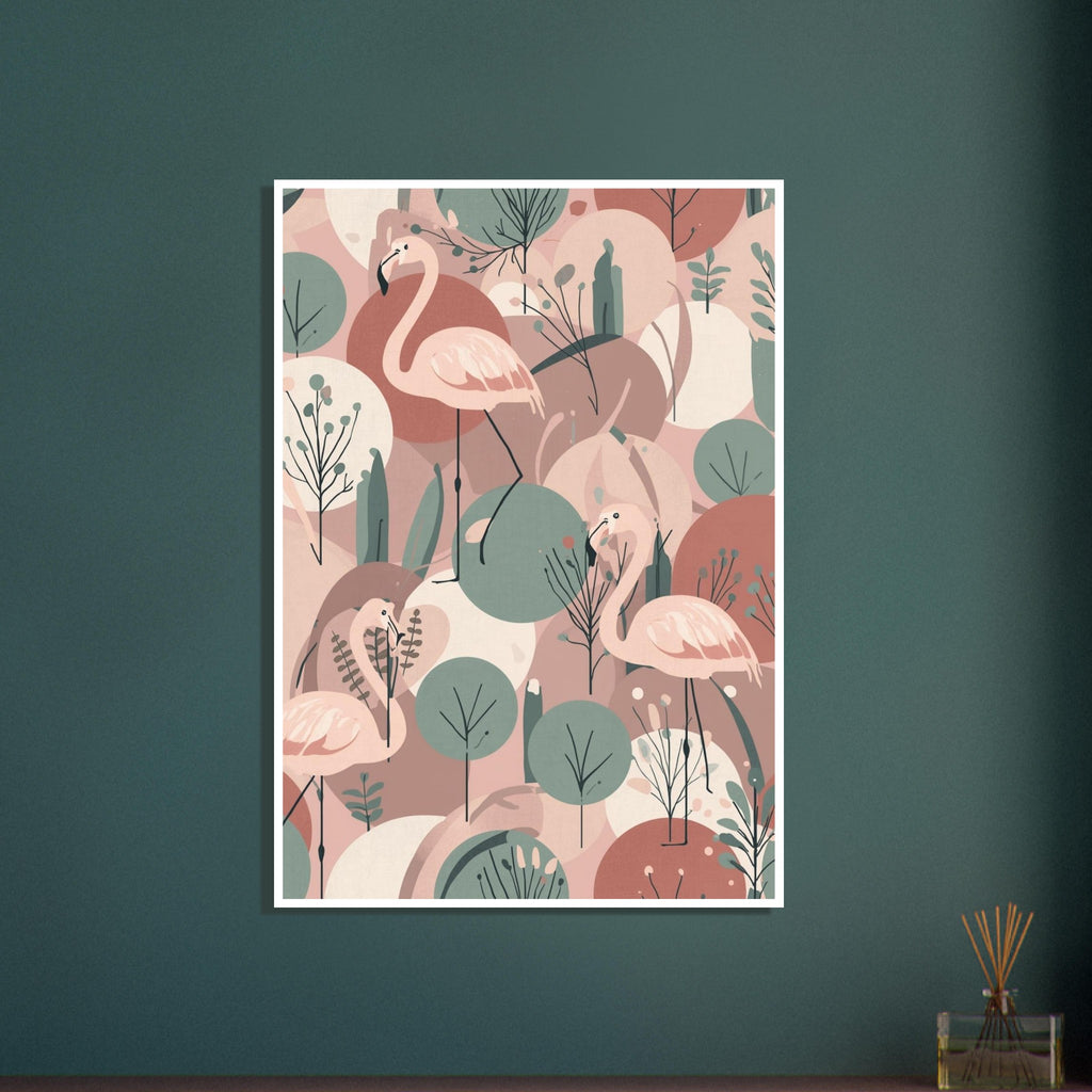 flamingo art print for the bedroom, soft painterly artwork on matte paper
