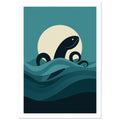 kraken art print for the home office, soft painterly artwork on matte paper