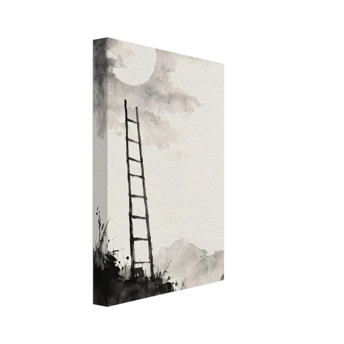 Ladder To The Moon Watercolour Art Print – Canvas