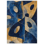 Blue And Ochre Abstract Shapes Art Print