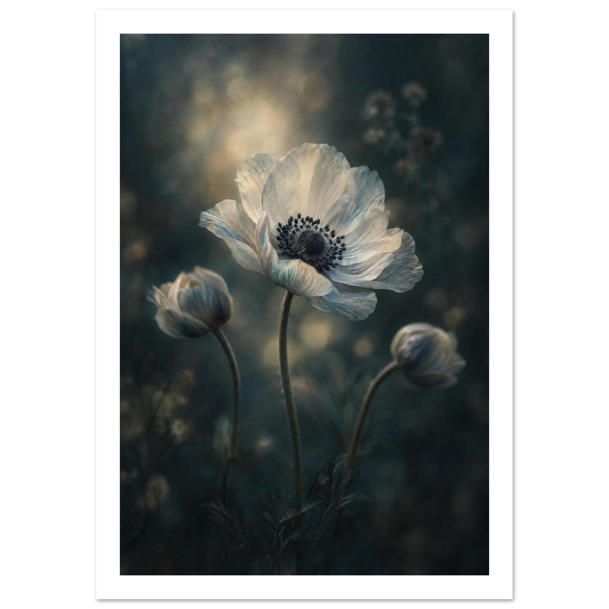 original abstract composition art print for the living room, soft painterly artwork on matte paper