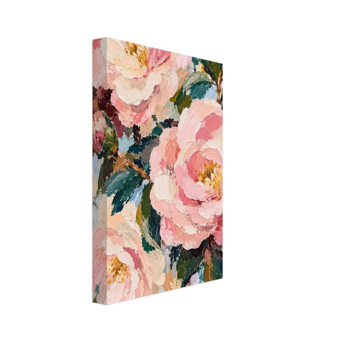 Japanese Camellia Pink Floral Art Print – Canvas