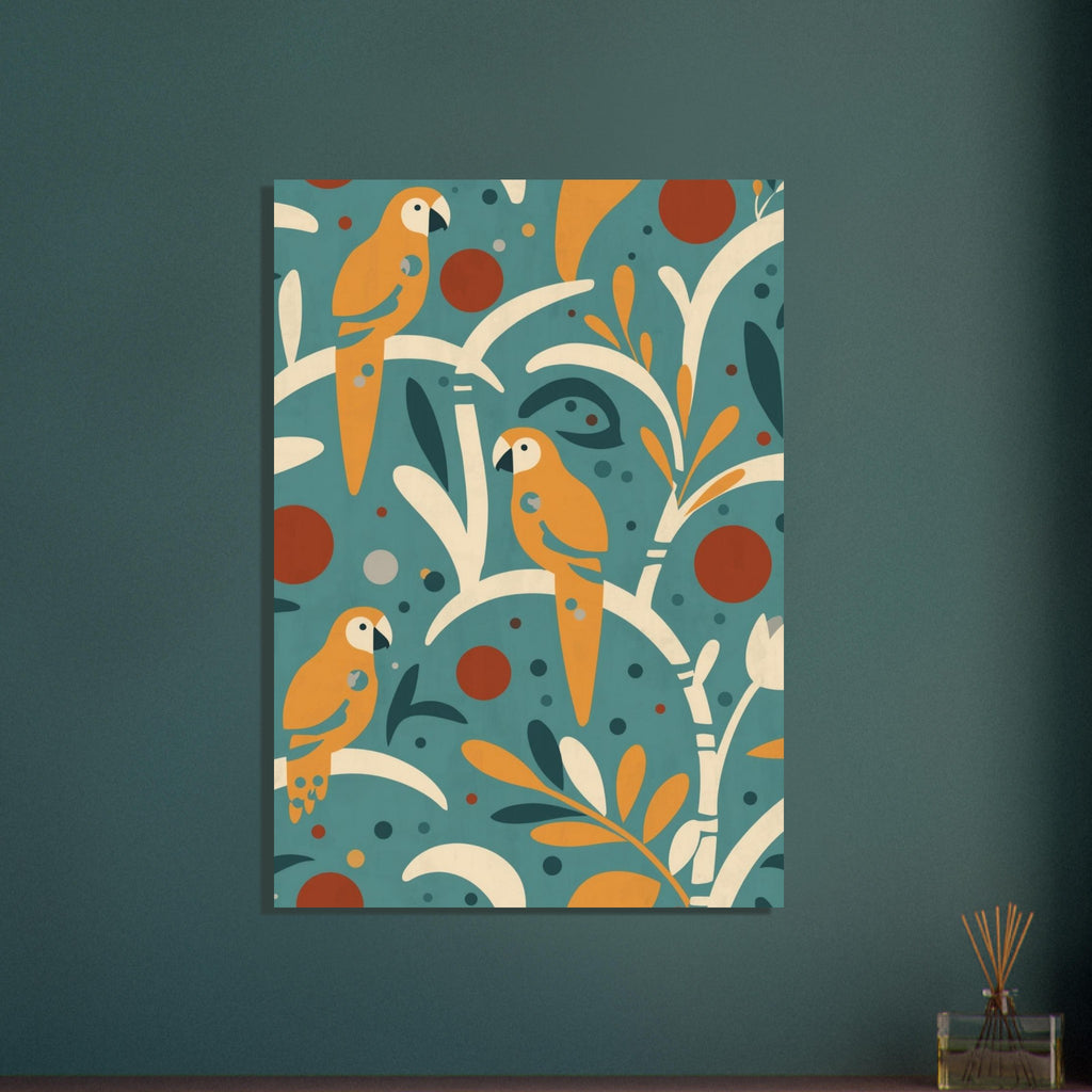 parrot art print for the living room, soft painterly artwork on matte paper