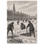 Frozen River Ice Cutters Vintage Art Print