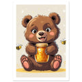 bear art print for the living room, soft painterly artwork on matte paper
