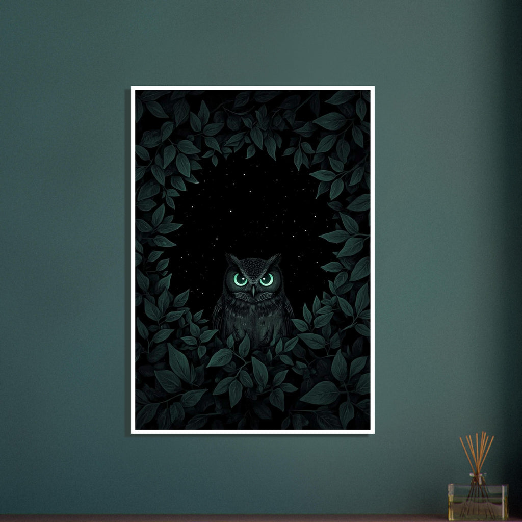 owl art print for the nursery, soft painterly artwork on matte paper