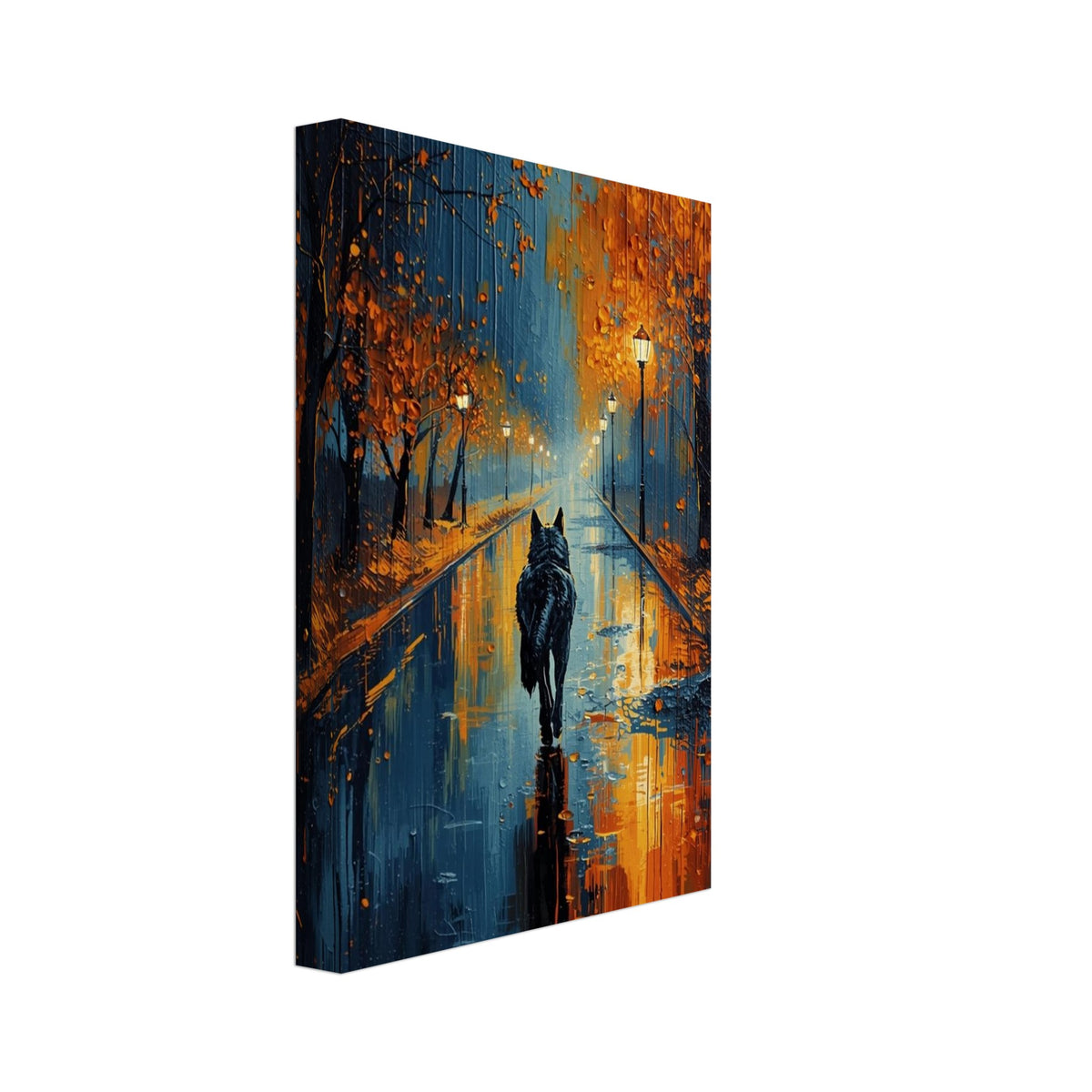 wolf art print for the living room, soft painterly artwork on matte paper