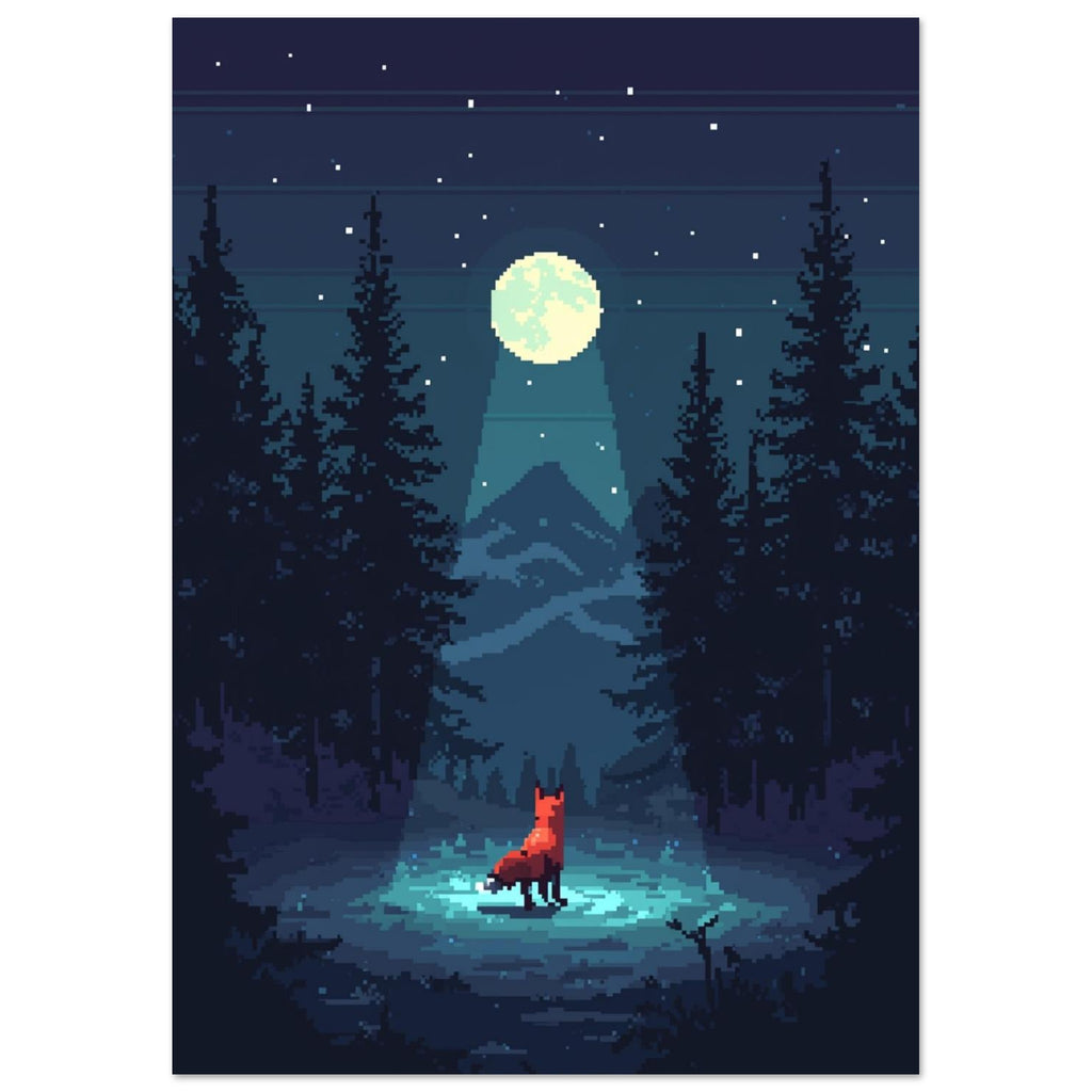 fox art print for the living room, soft painterly artwork on matte paper