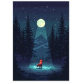 fox art print for the living room, soft painterly artwork on matte paper