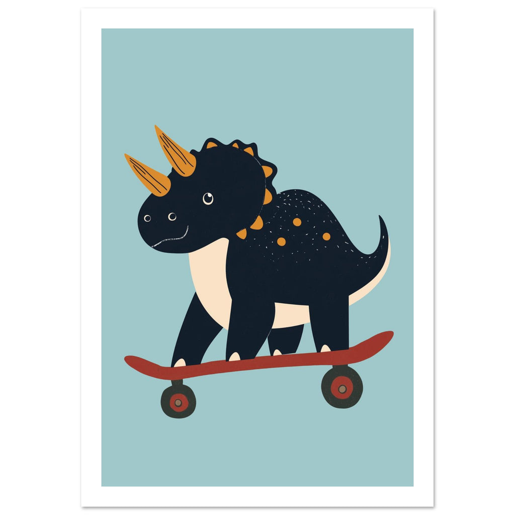 dinosaur art print for the nursery, soft painterly artwork on matte paper