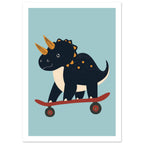 dinosaur art print for the nursery, soft painterly artwork on matte paper