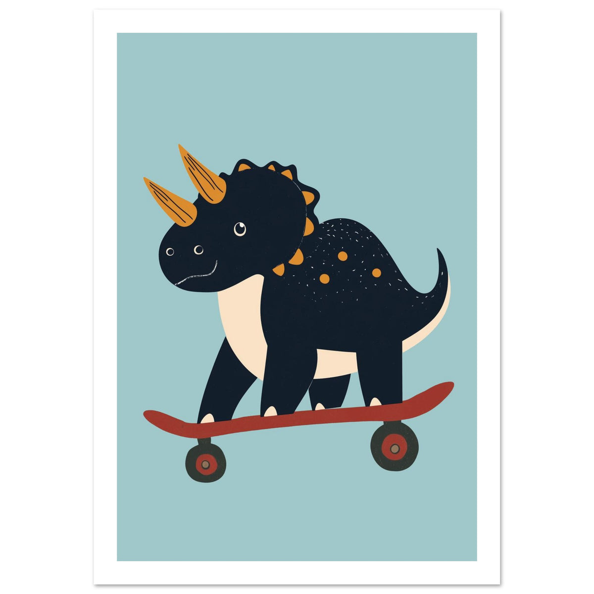 dinosaur art print for the nursery, soft painterly artwork on matte paper