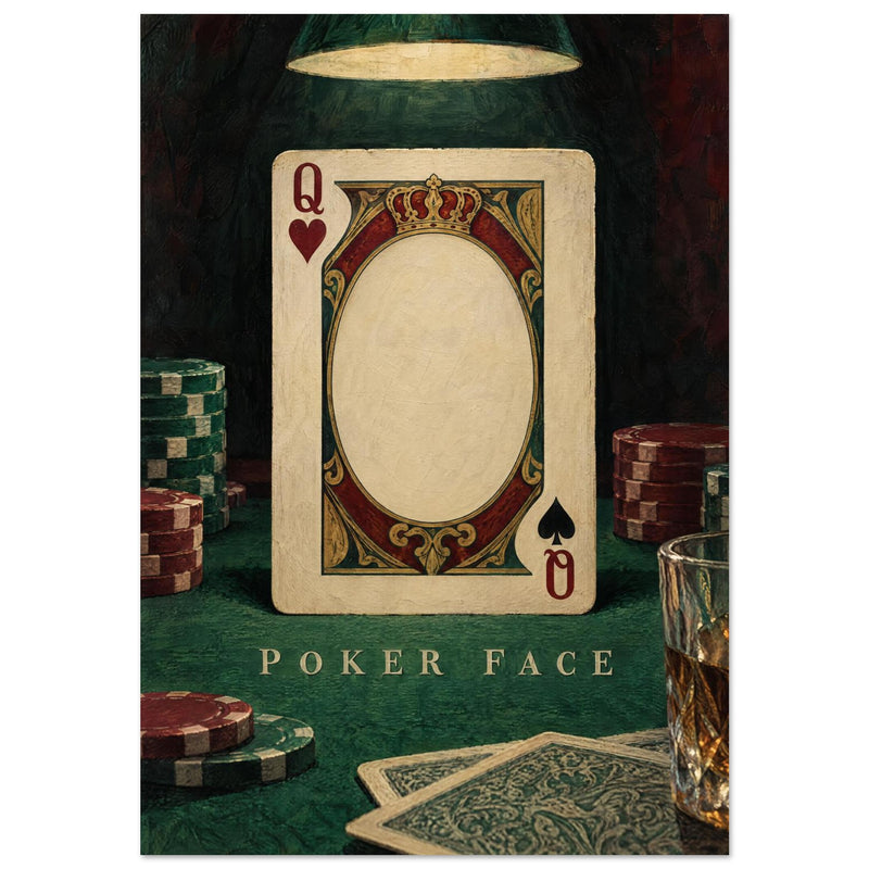 Poker Face Vintage Style Art Print