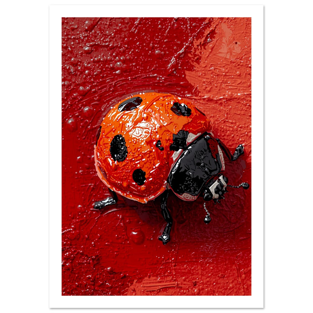 beetle art print for the home office, soft painterly artwork on matte paper