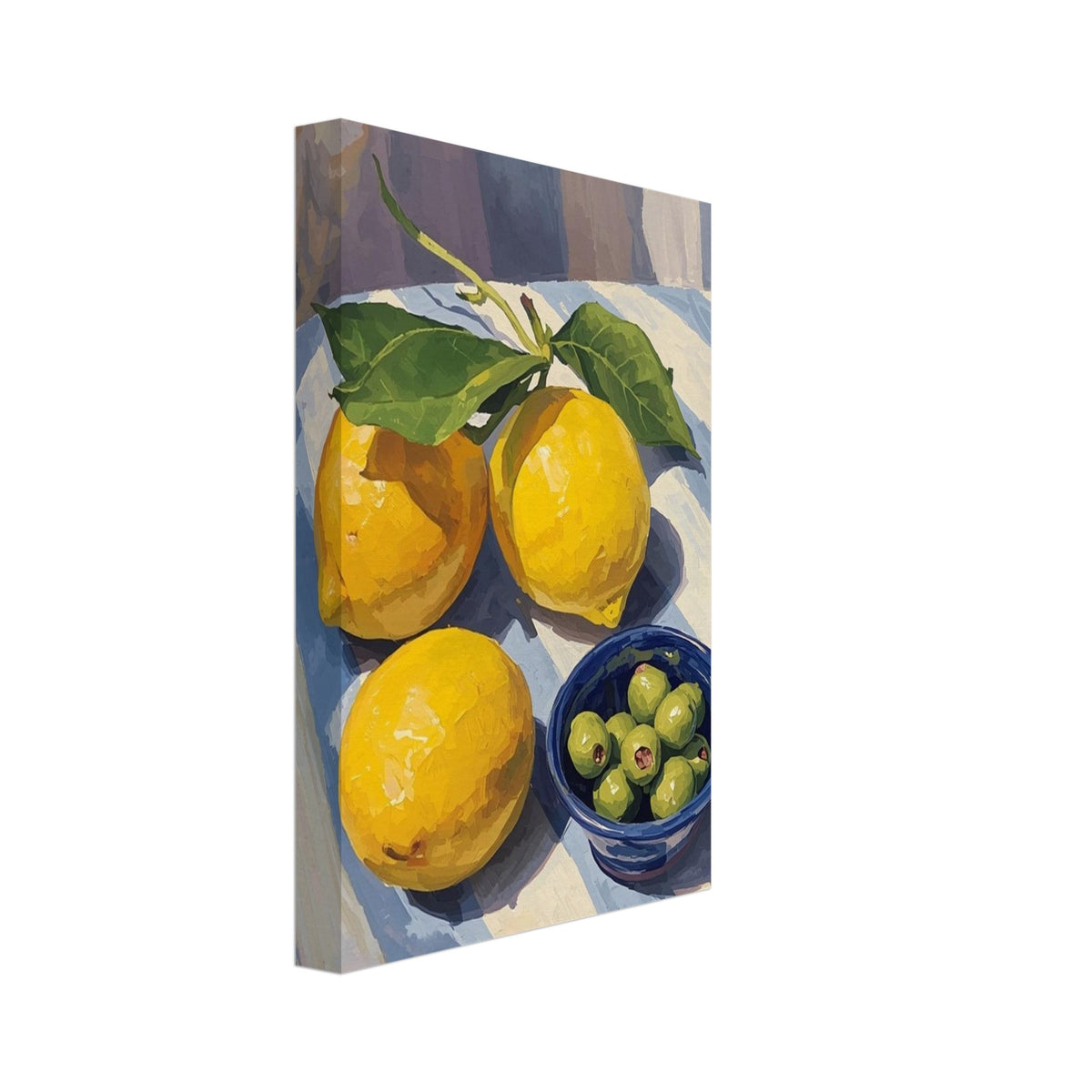 Lemons And Olives Still Life Art Print – Canvas