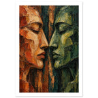 original abstract composition art print for the living room, soft painterly artwork on matte paper