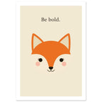 fox art print for the living room, soft painterly artwork on matte paper