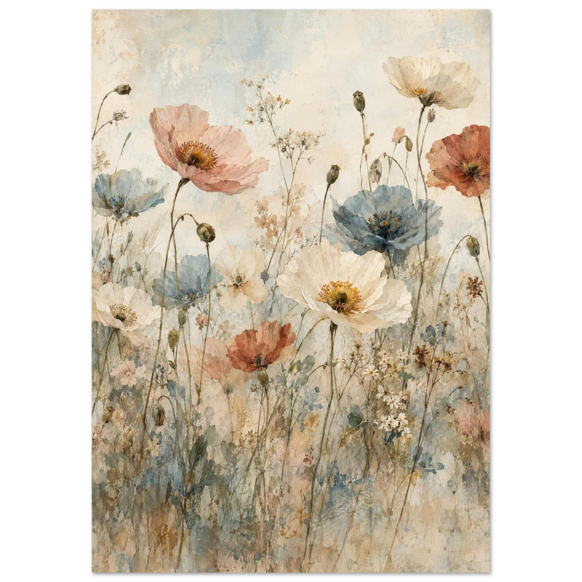 Poppy Meadow Watercolour Art Print