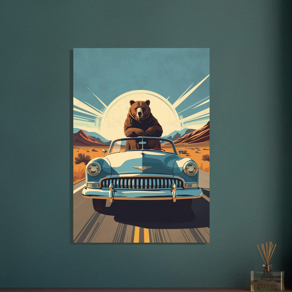 bear art print for the living room, soft painterly artwork on matte paper