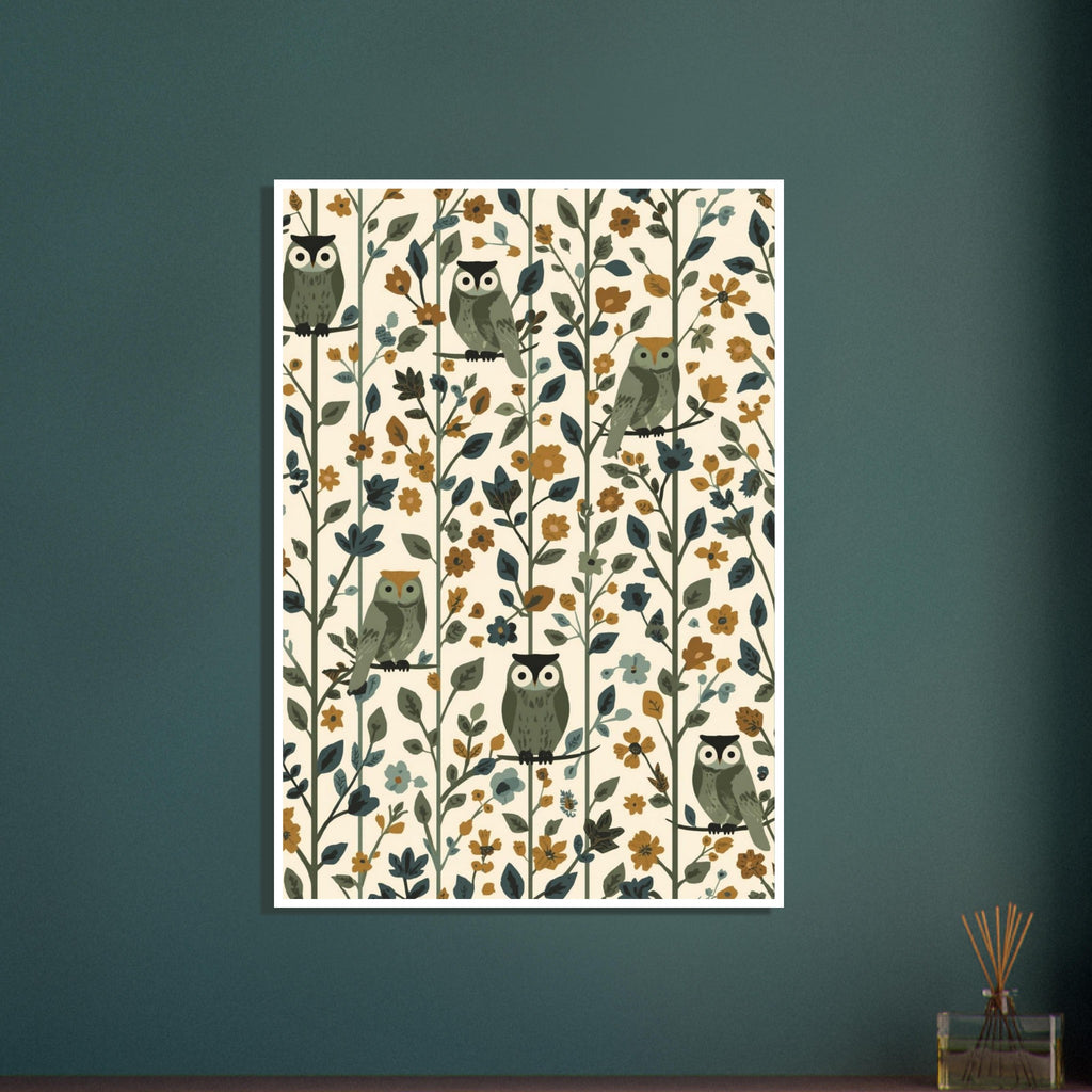 owl art print for the nursery, soft painterly artwork on matte paper