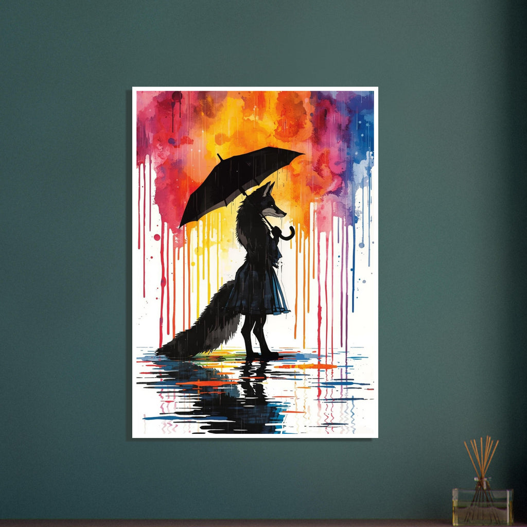 fox art print for the living room, soft painterly artwork on matte paper