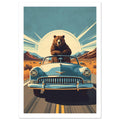 bear art print for the living room, soft painterly artwork on matte paper