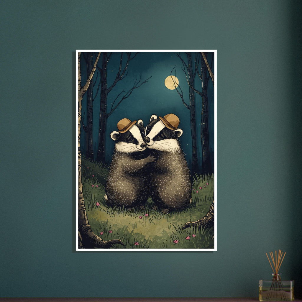 little woodland mouse art print for the nursery, soft painterly artwork on matte paper