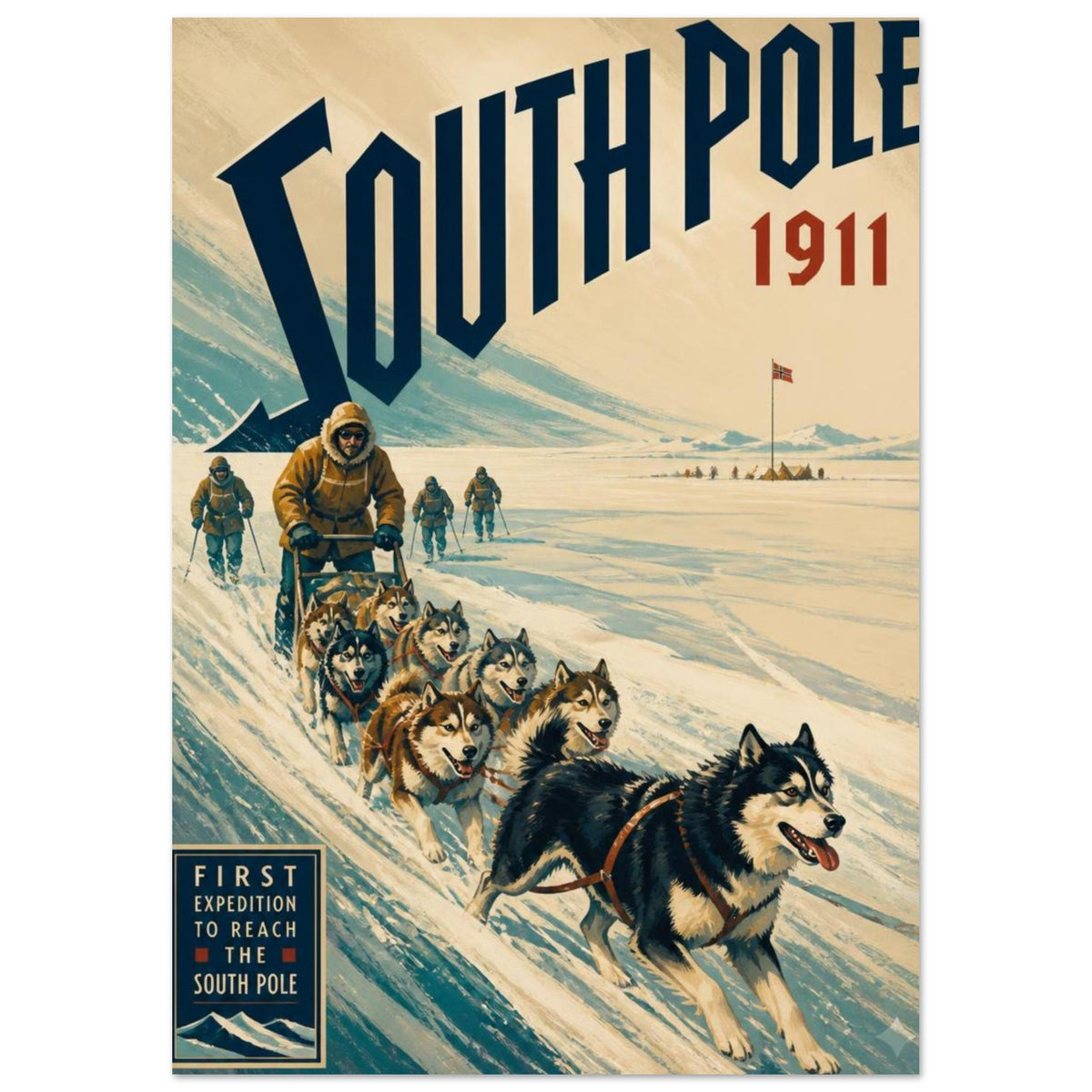 South Pole Expedition Vintage Poster