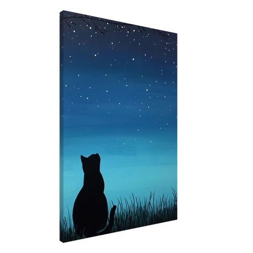 cat art print for the living room, soft painterly artwork on matte paper