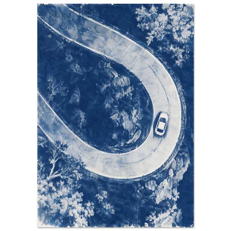 Hairpin Road Blue Art Print