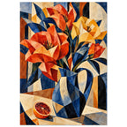 Cubist Flowers In Blue Jug Art Print