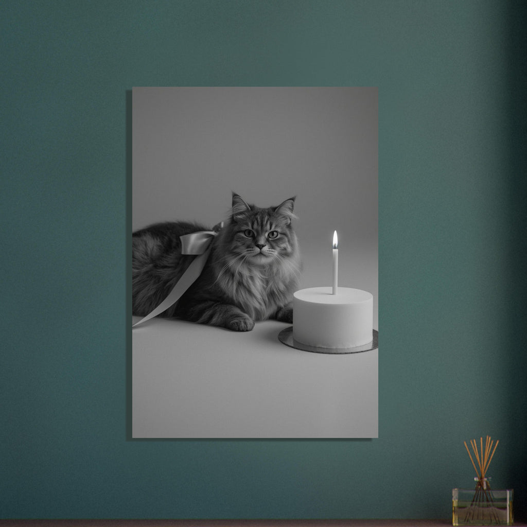 cat art print for the living room, soft painterly artwork on matte paper