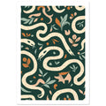 snake art print for the home office, soft painterly artwork on matte paper