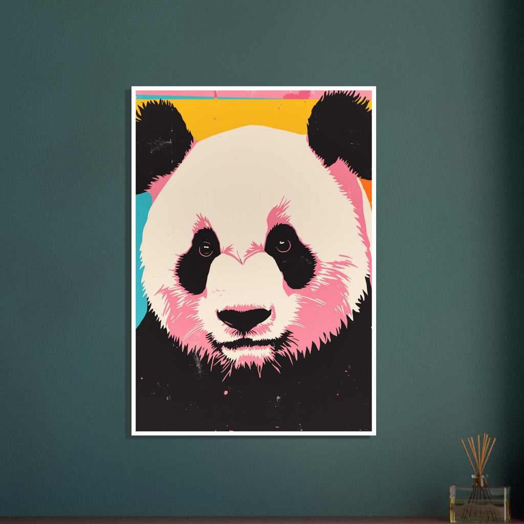 panda art print for the living room, soft painterly artwork on matte paper