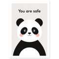 panda art print for the living room, soft painterly artwork on matte paper