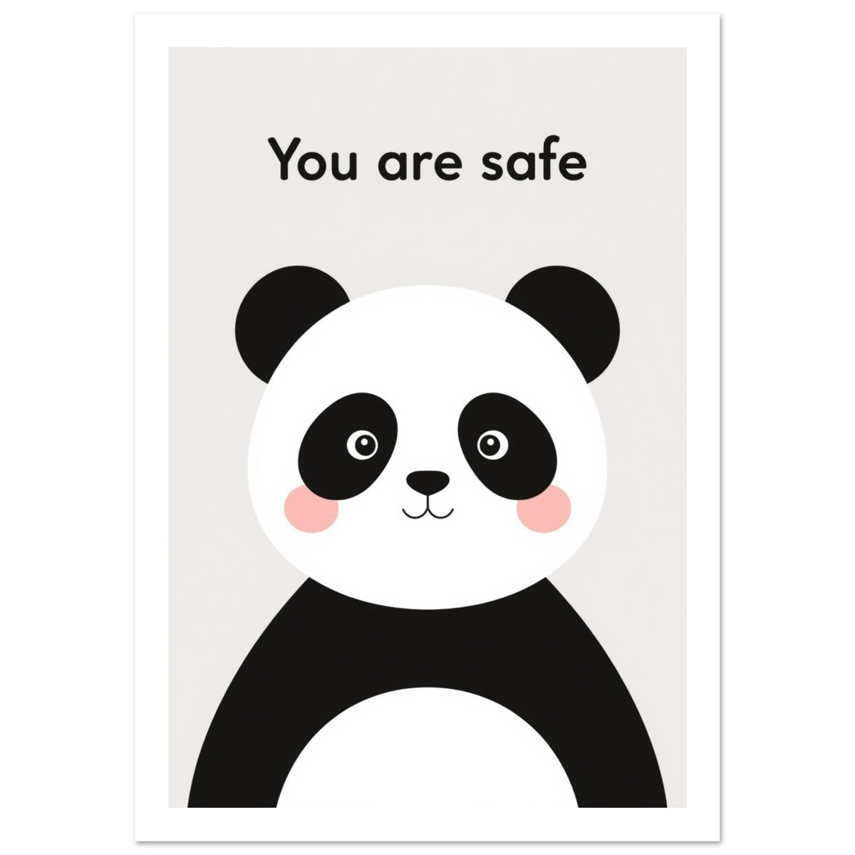 panda art print for the living room, soft painterly artwork on matte paper