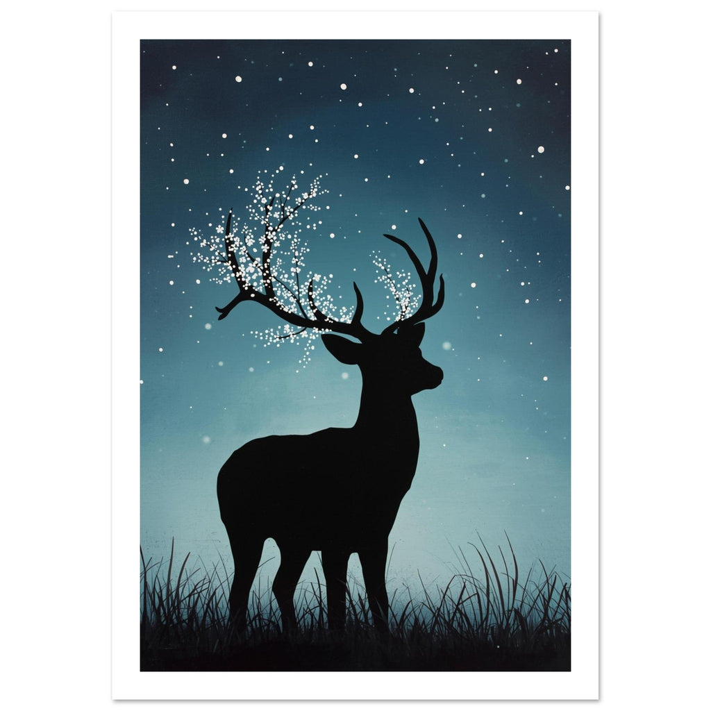 deer art print for the living room, soft painterly artwork on matte paper