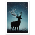deer art print for the living room, soft painterly artwork on matte paper
