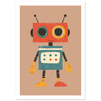 Friendly Robot Art Print – White Border