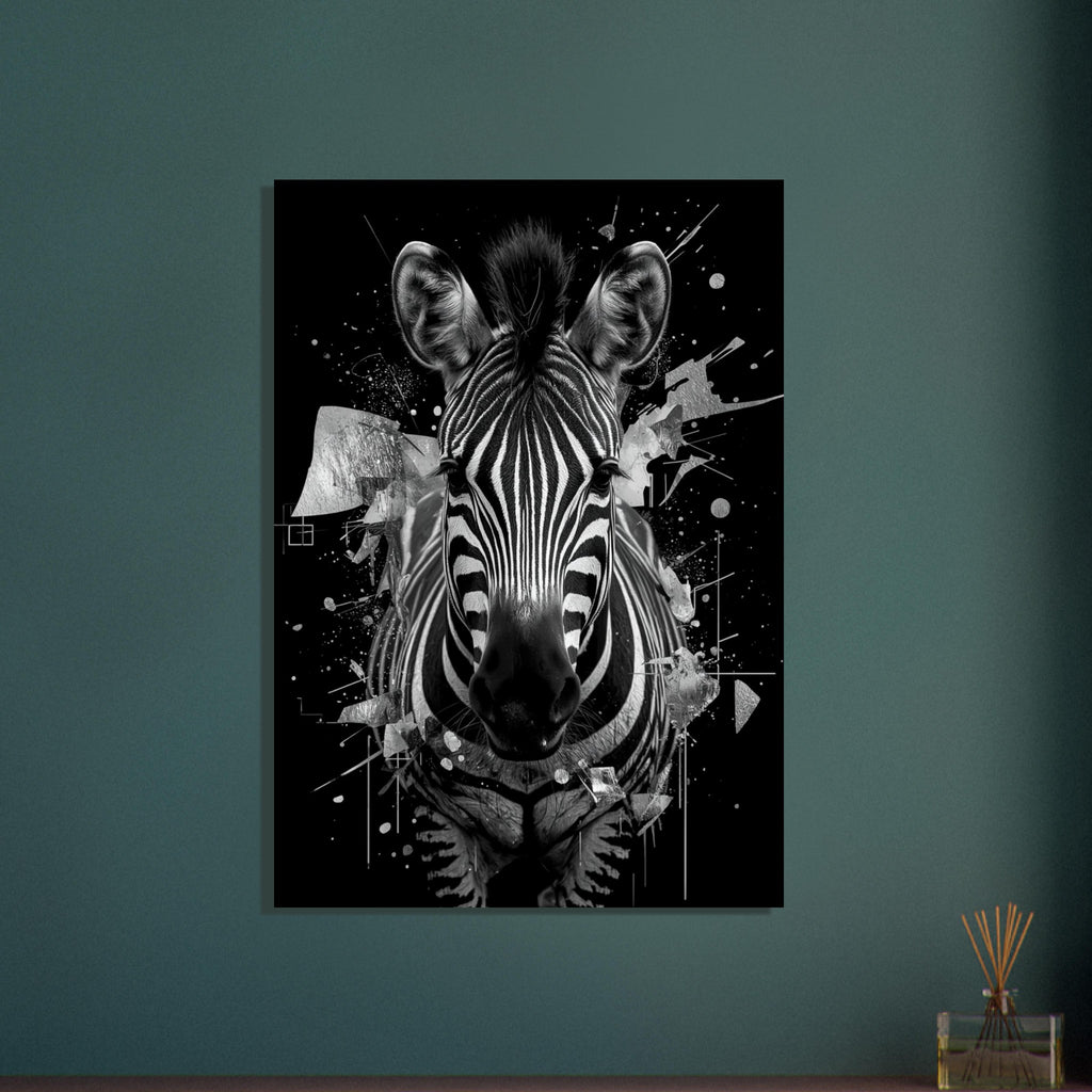 zebra art print for the living room, soft painterly artwork on matte paper